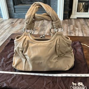 Coach tan leather purse with duster bag
